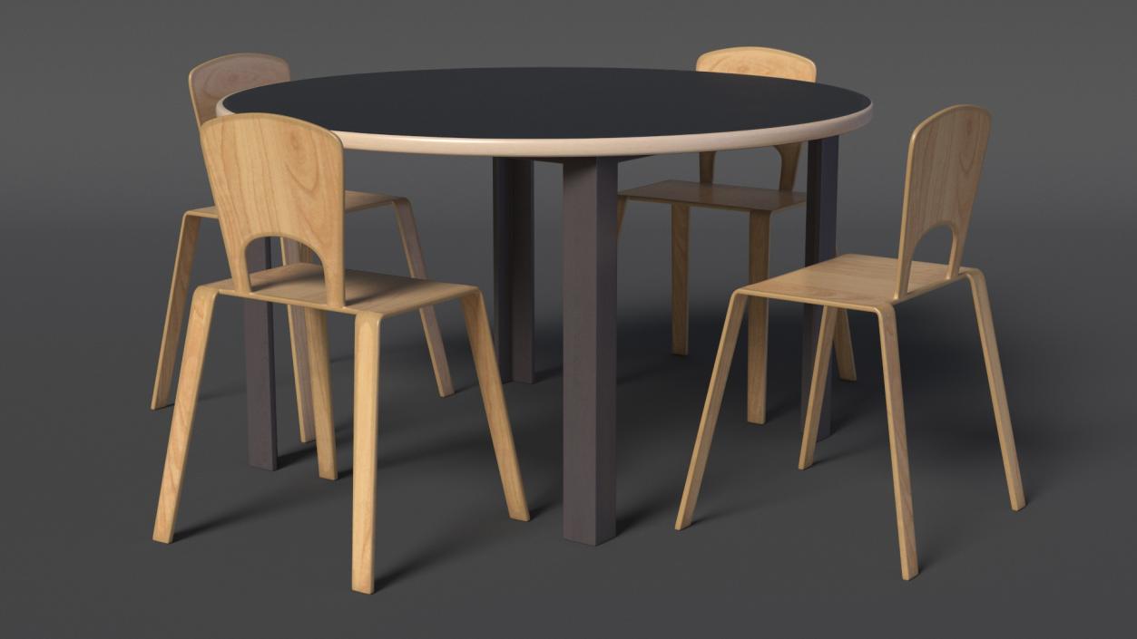 Round Library Table 3D model