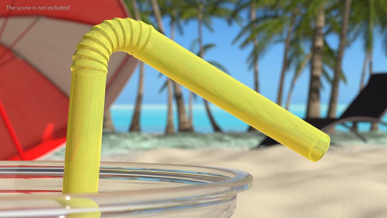 3D Bendy Plastic Drinking Straw model