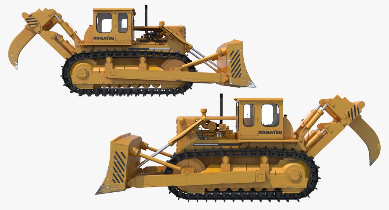 Bulldozer Komatsu Rigged 3D model