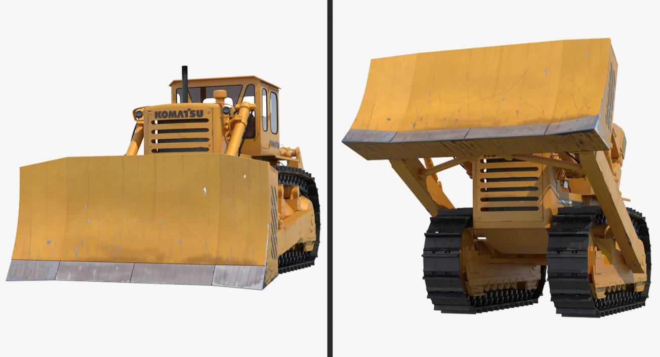 Bulldozer Komatsu Rigged 3D model