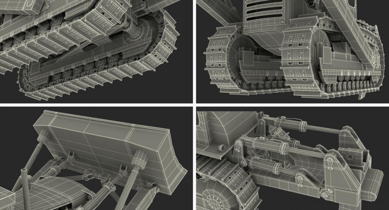 Bulldozer Komatsu Rigged 3D model