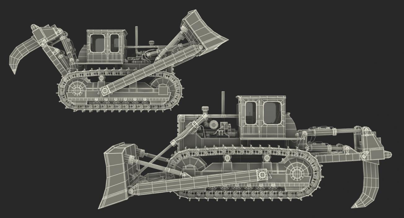 Bulldozer Komatsu Rigged 3D model