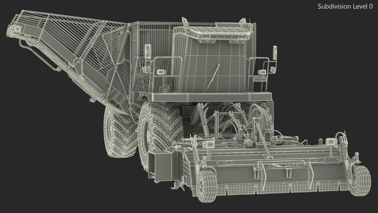 Self Propelled Sugar Beet Harvester Rigged 3D