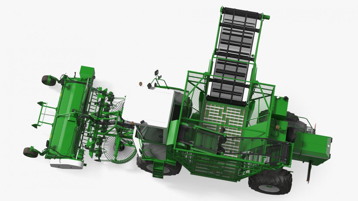 Self Propelled Sugar Beet Harvester Rigged 3D