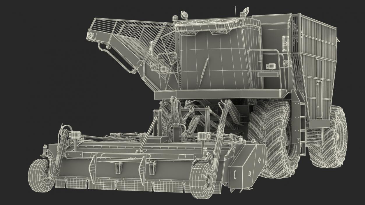 Self Propelled Sugar Beet Harvester Rigged 3D