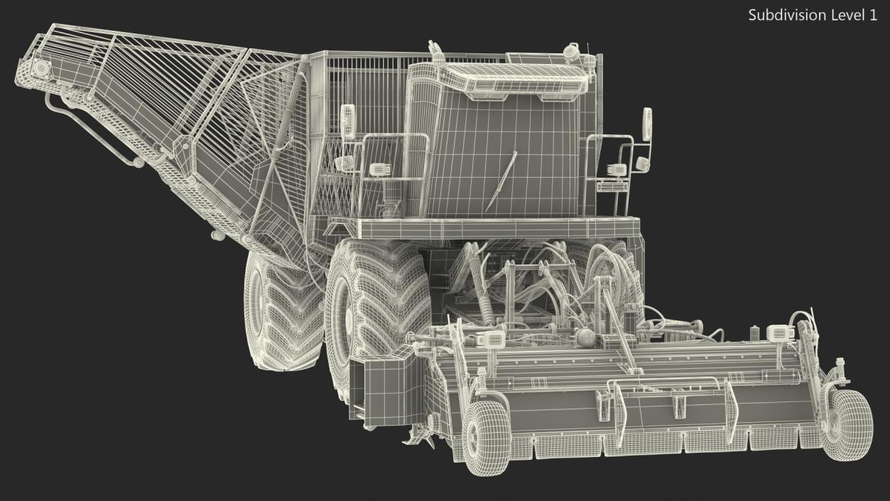 Self Propelled Sugar Beet Harvester Rigged 3D