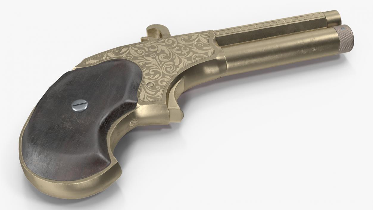 Remington Rider Magazine Golden Engraved Pistol 3D