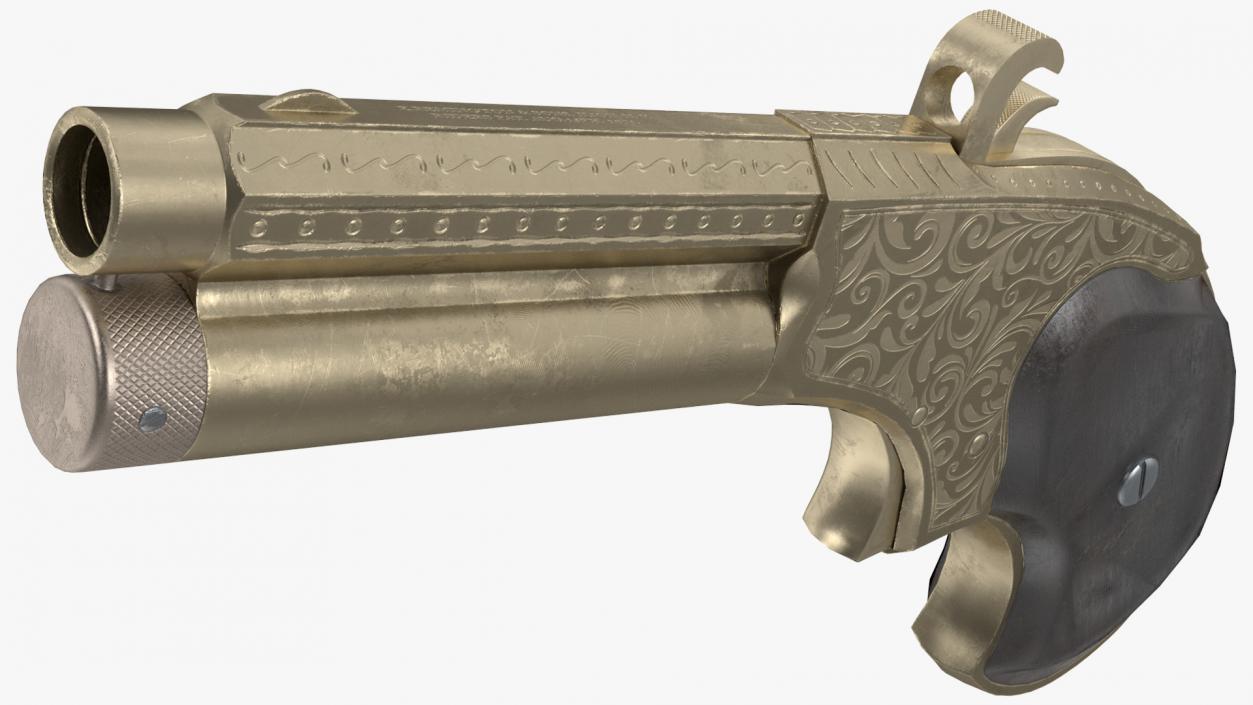 Remington Rider Magazine Golden Engraved Pistol 3D