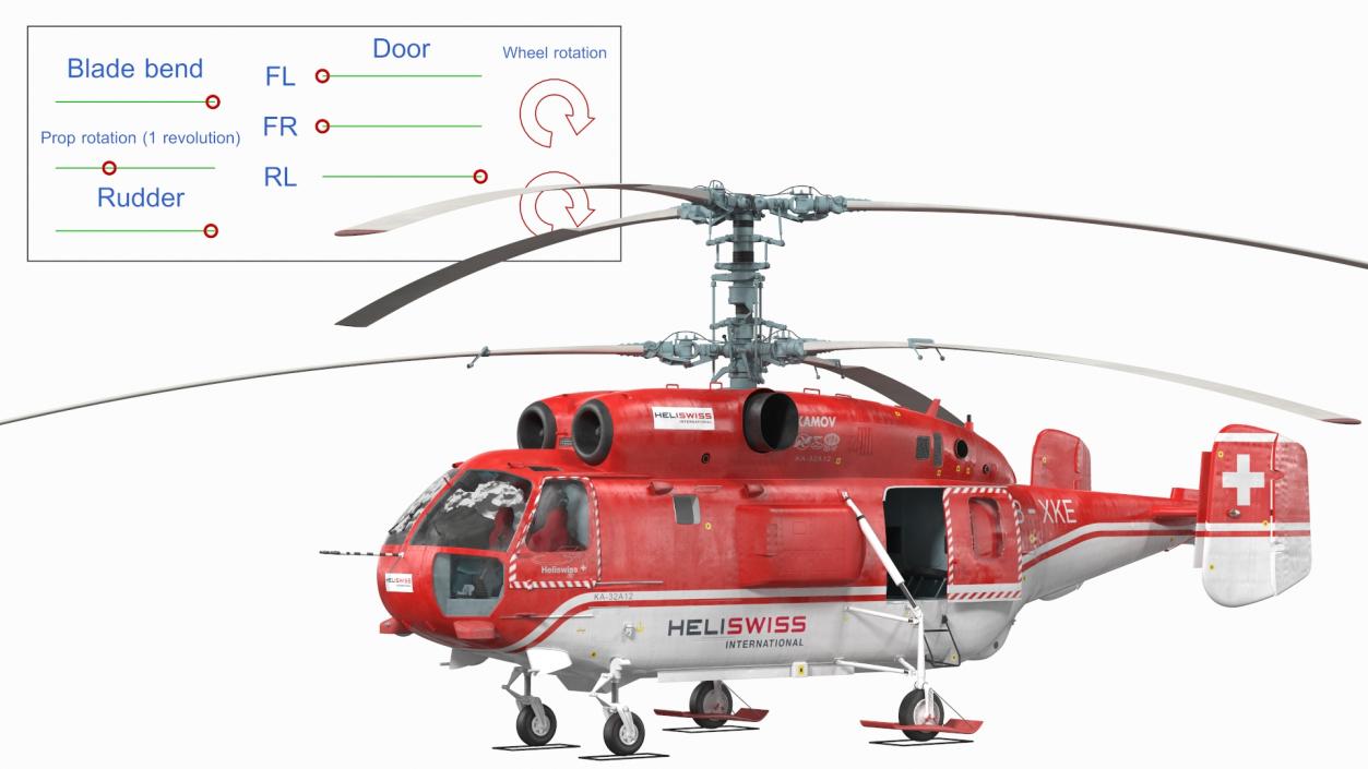 Kamov KA-32 Firefighting Helicopter Rigged 3D