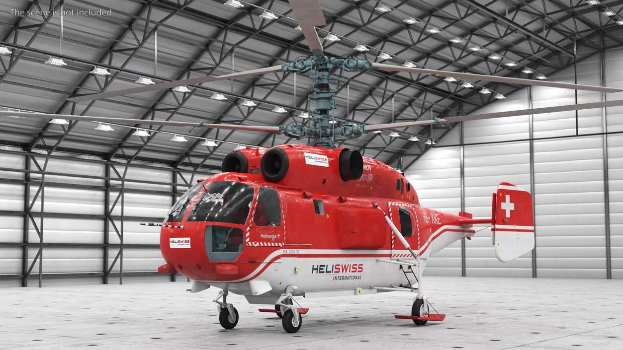 Kamov KA-32 Firefighting Helicopter Rigged 3D