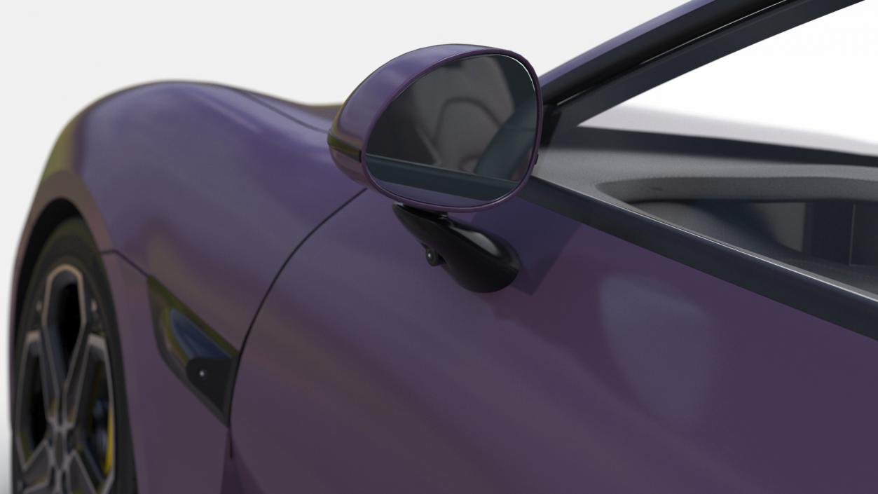 3D Electric Car Sedan Purple Simplified