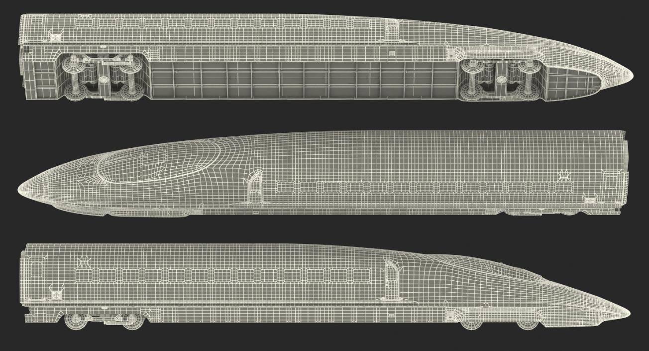 3D High Speed Train Shinkansen 500