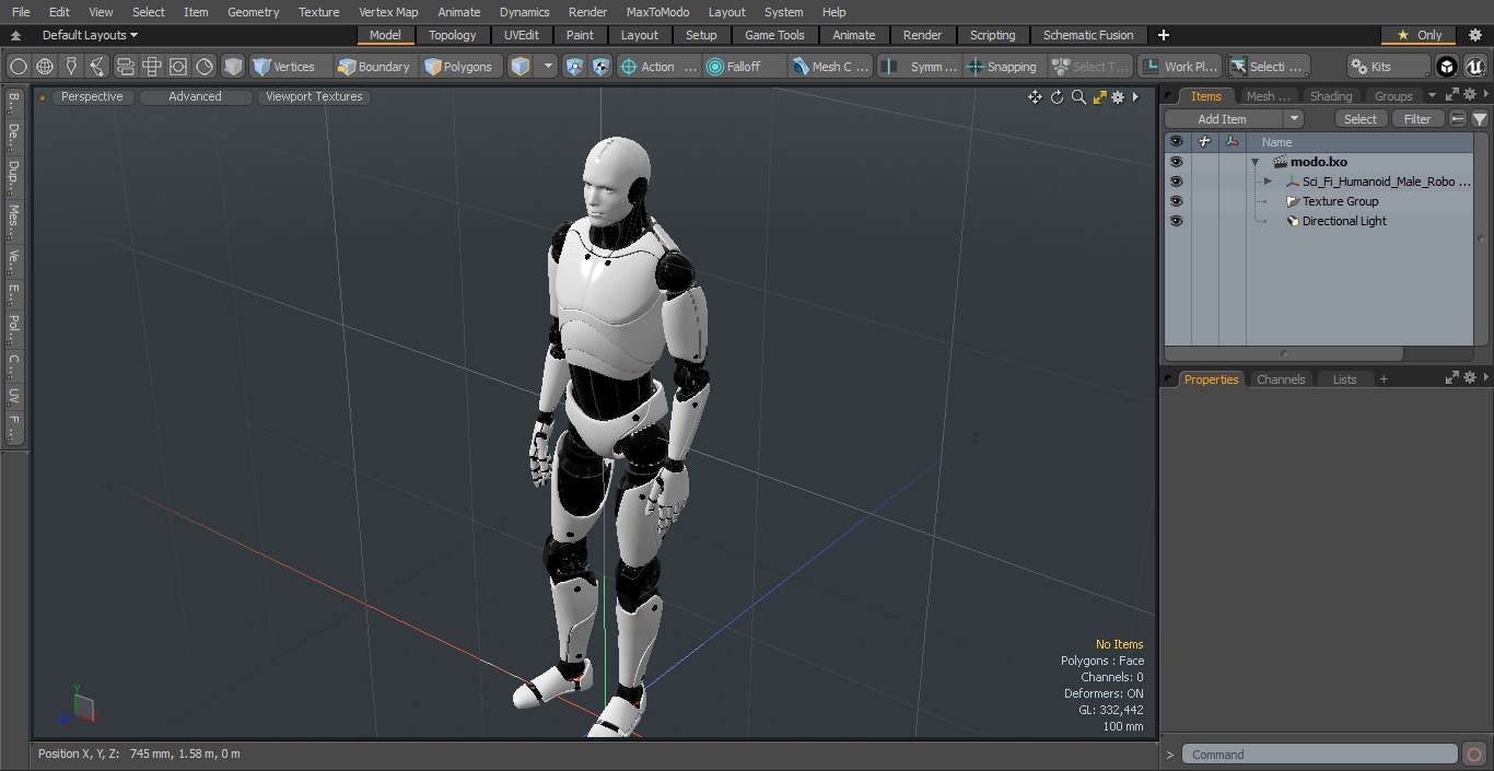 3D model Sci Fi Humanoid Male Robot Standing Pose