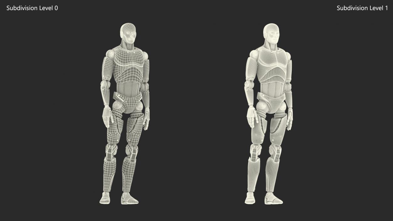 3D model Sci Fi Humanoid Male Robot Standing Pose