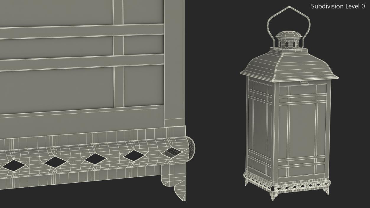 3D Candle Lantern Small Cream