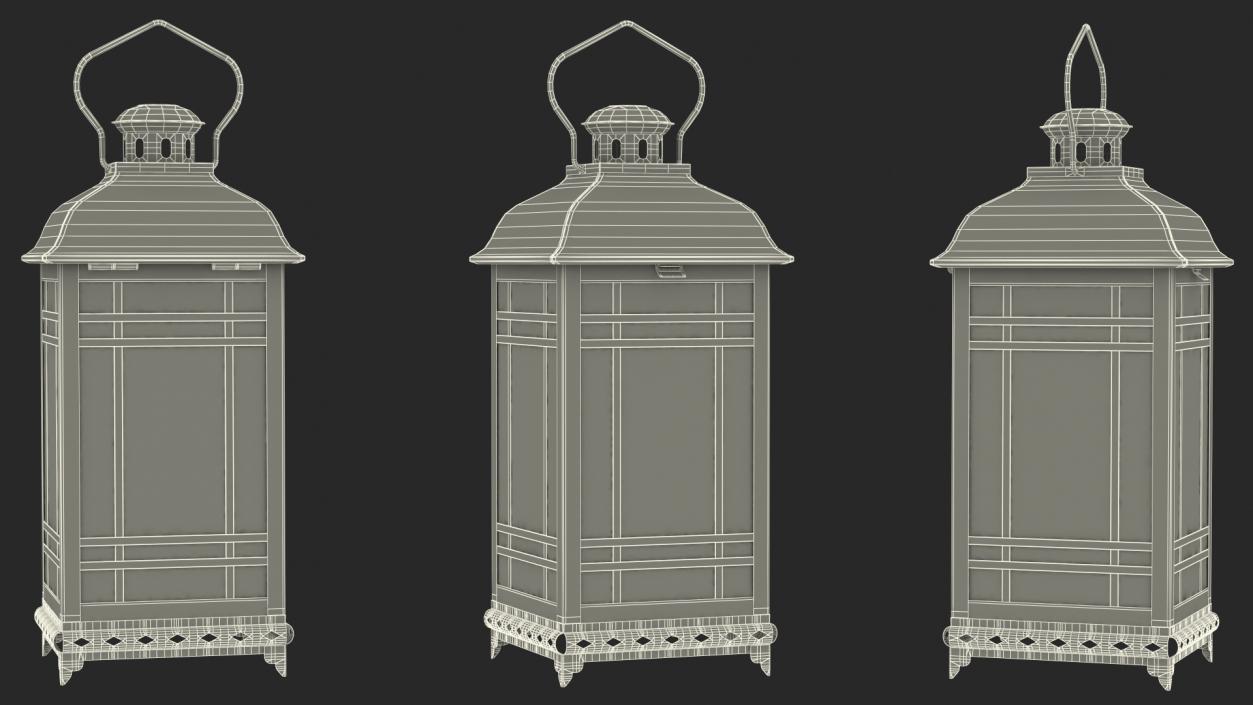 3D Candle Lantern Small Cream