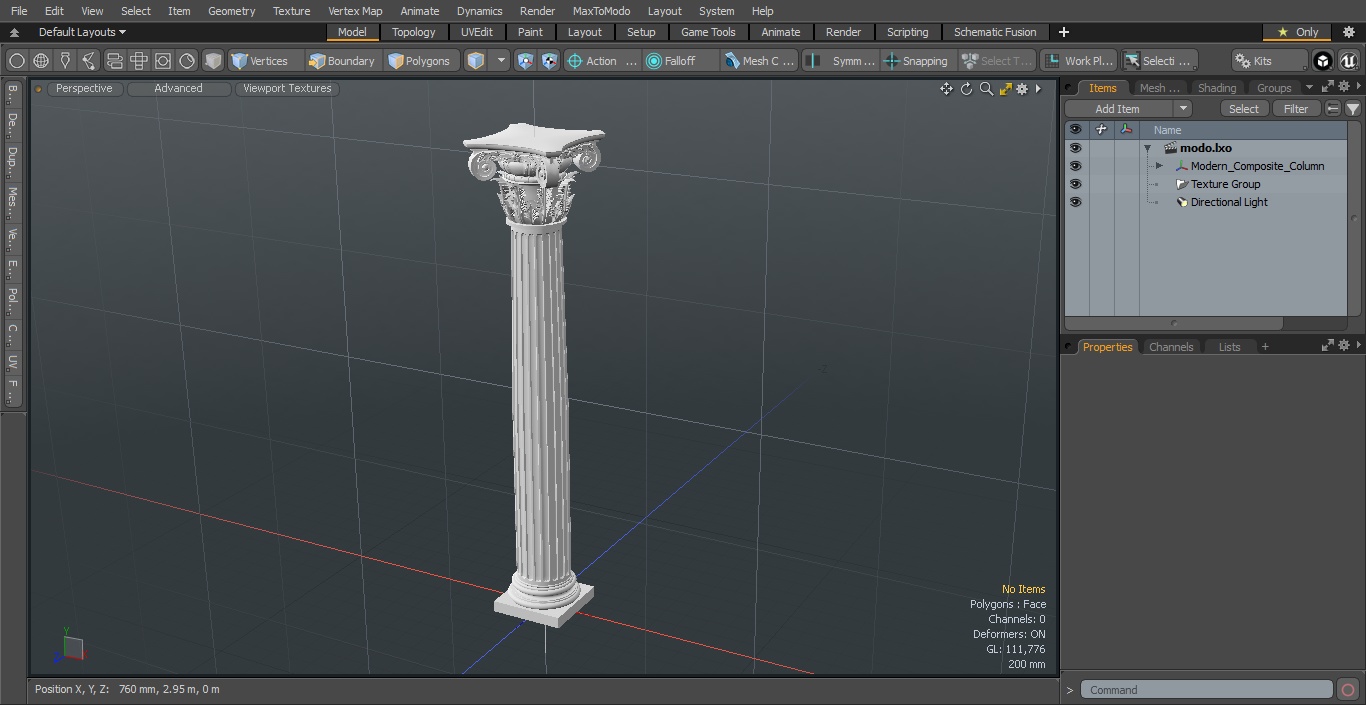 3D Modern Composite Column model