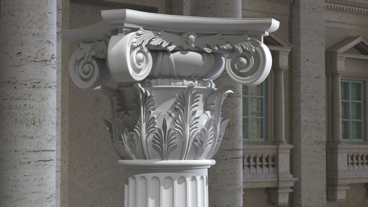 3D Modern Composite Column model