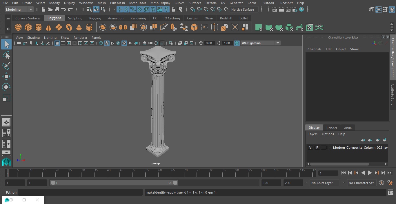 3D Modern Composite Column model