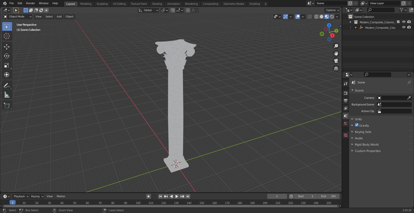 3D Modern Composite Column model