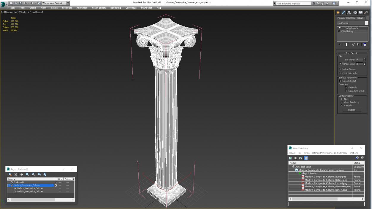 3D Modern Composite Column model