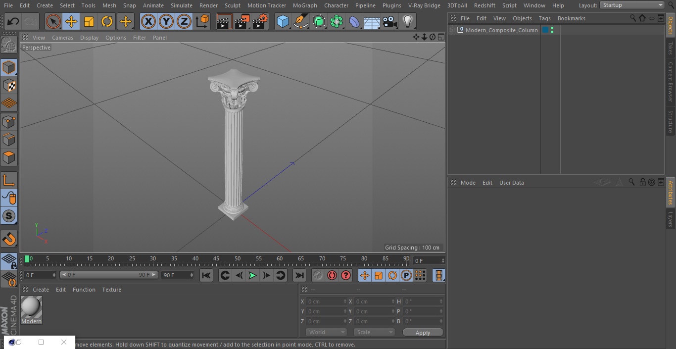 3D Modern Composite Column model