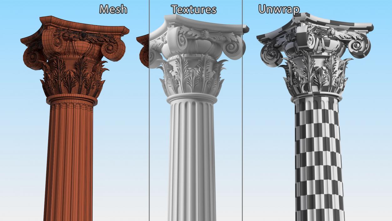 3D Modern Composite Column model