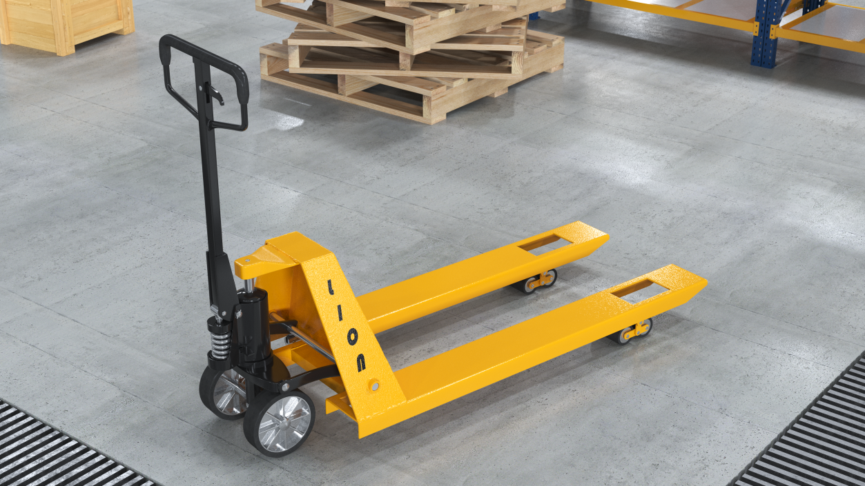 Industrial Standard Duty Pallet Jack Rigged for Maya 3D