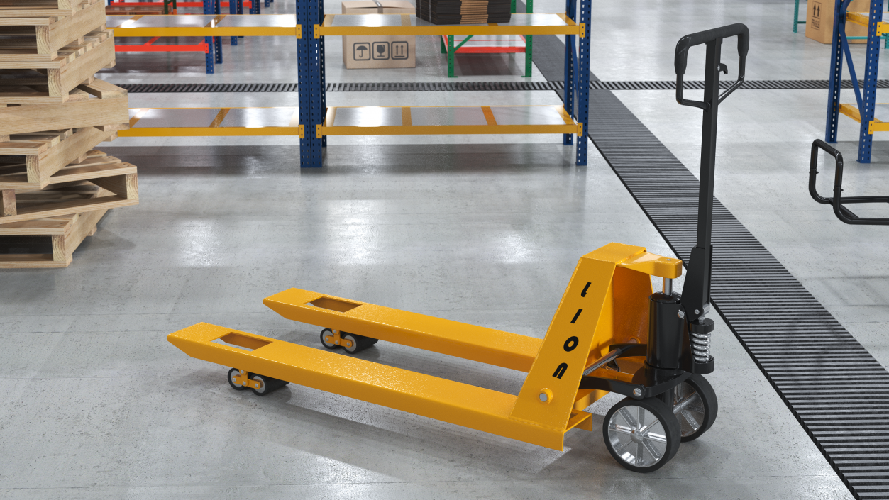 Industrial Standard Duty Pallet Jack Rigged for Maya 3D