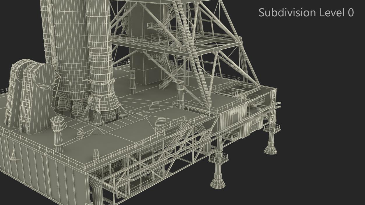 Launch Pad 39B with NASA Space Launch System 3D model