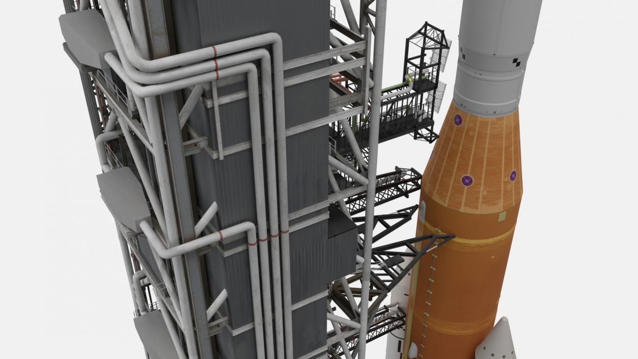 Launch Pad 39B with NASA Space Launch System 3D model