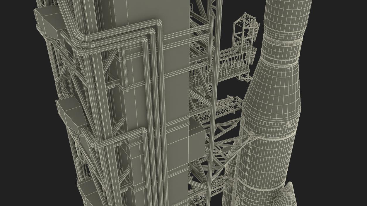 Launch Pad 39B with NASA Space Launch System 3D model