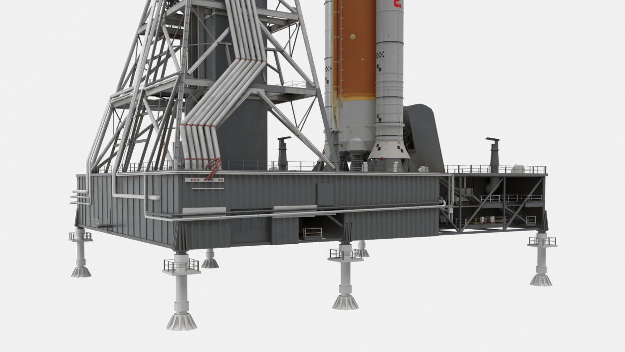 Launch Pad 39B with NASA Space Launch System 3D model