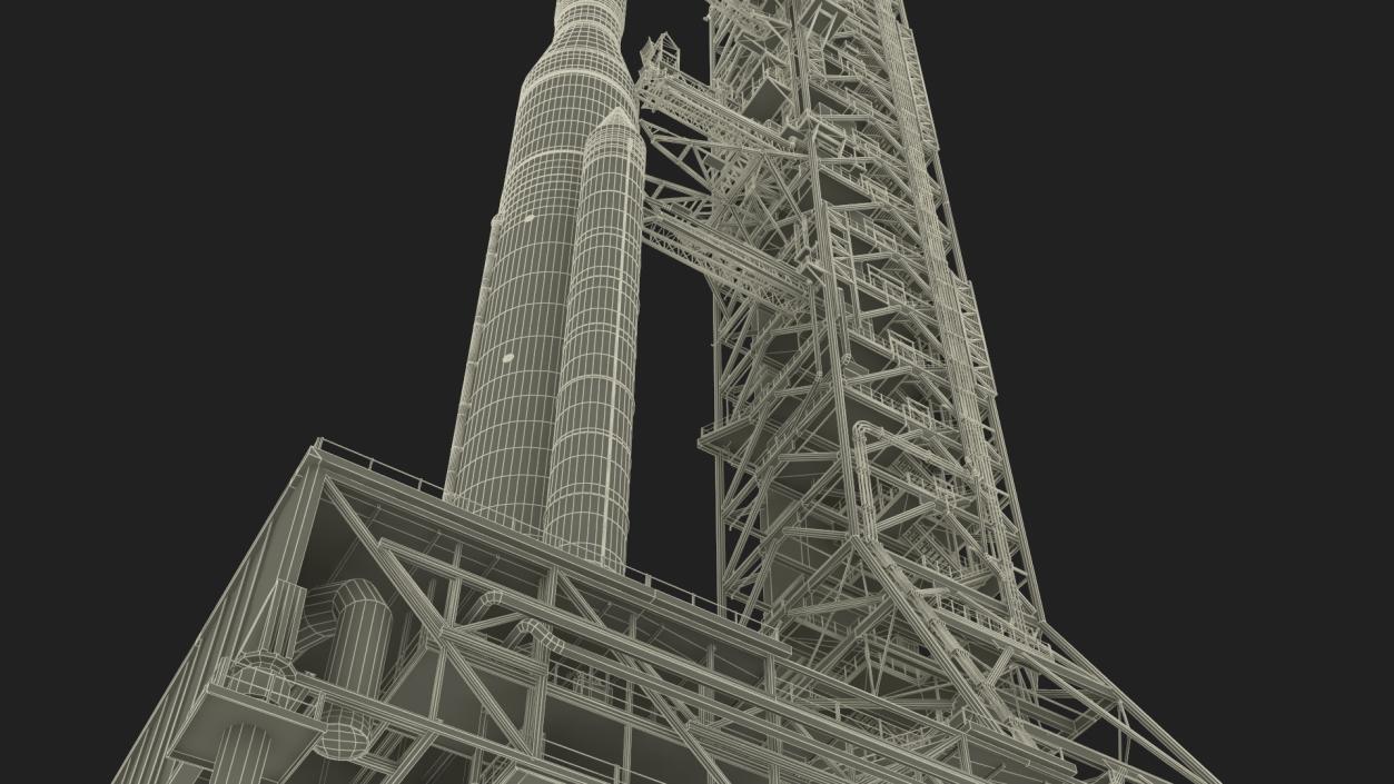 Launch Pad 39B with NASA Space Launch System 3D model