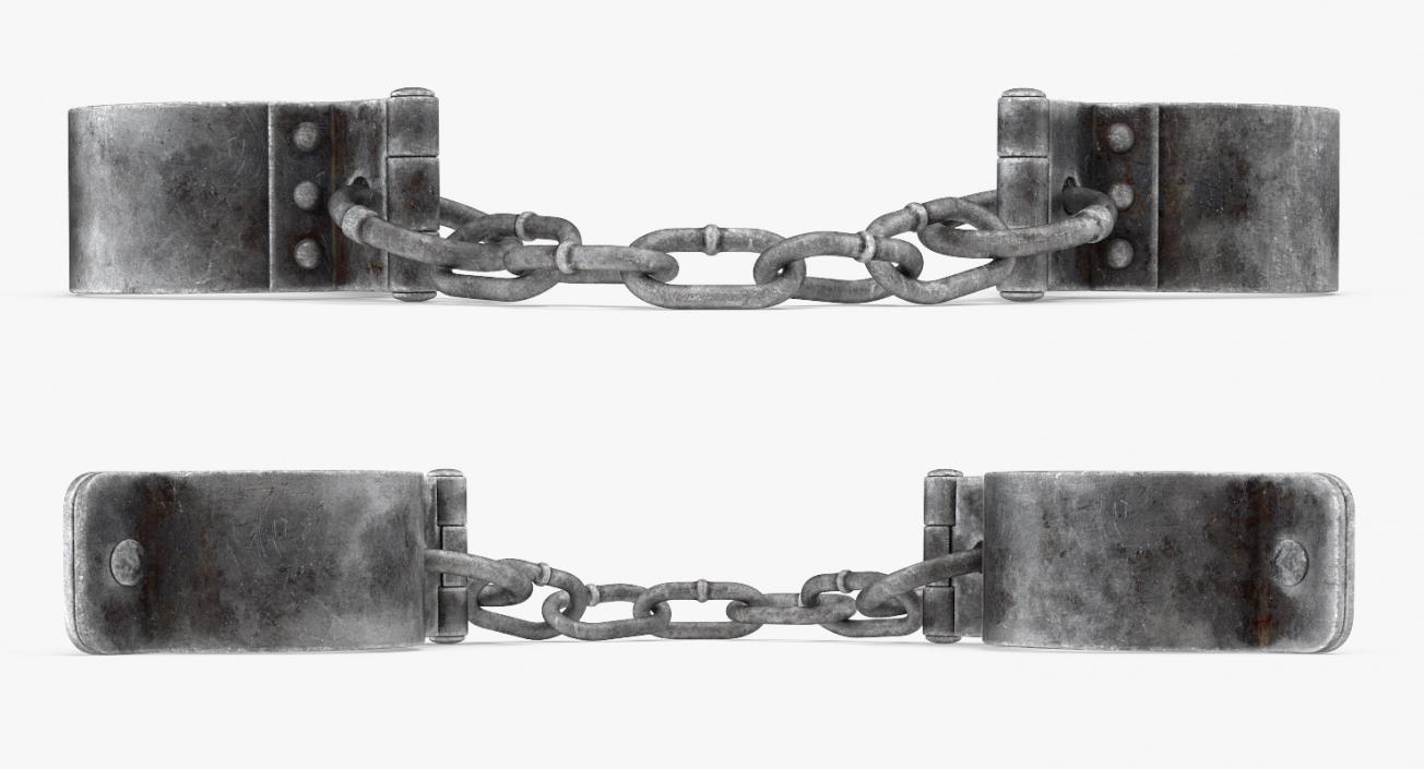 3D Old Prisoners Leg Shackles