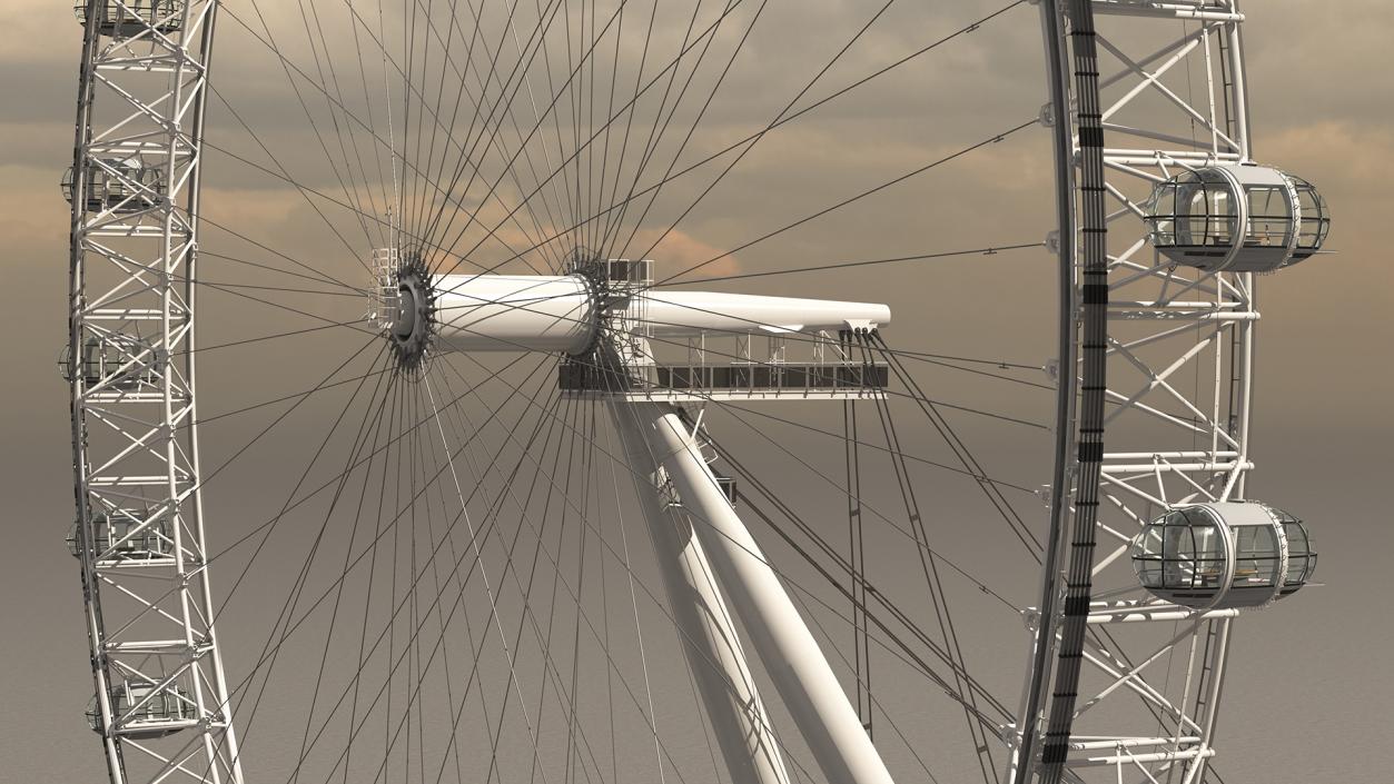 3D model Observation Ferris Wheel Rigged for Maya