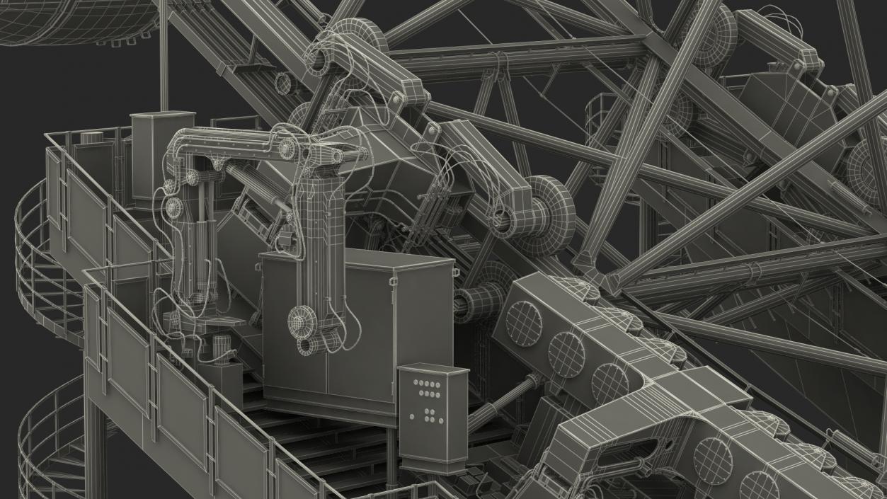 3D model Observation Ferris Wheel Rigged for Maya