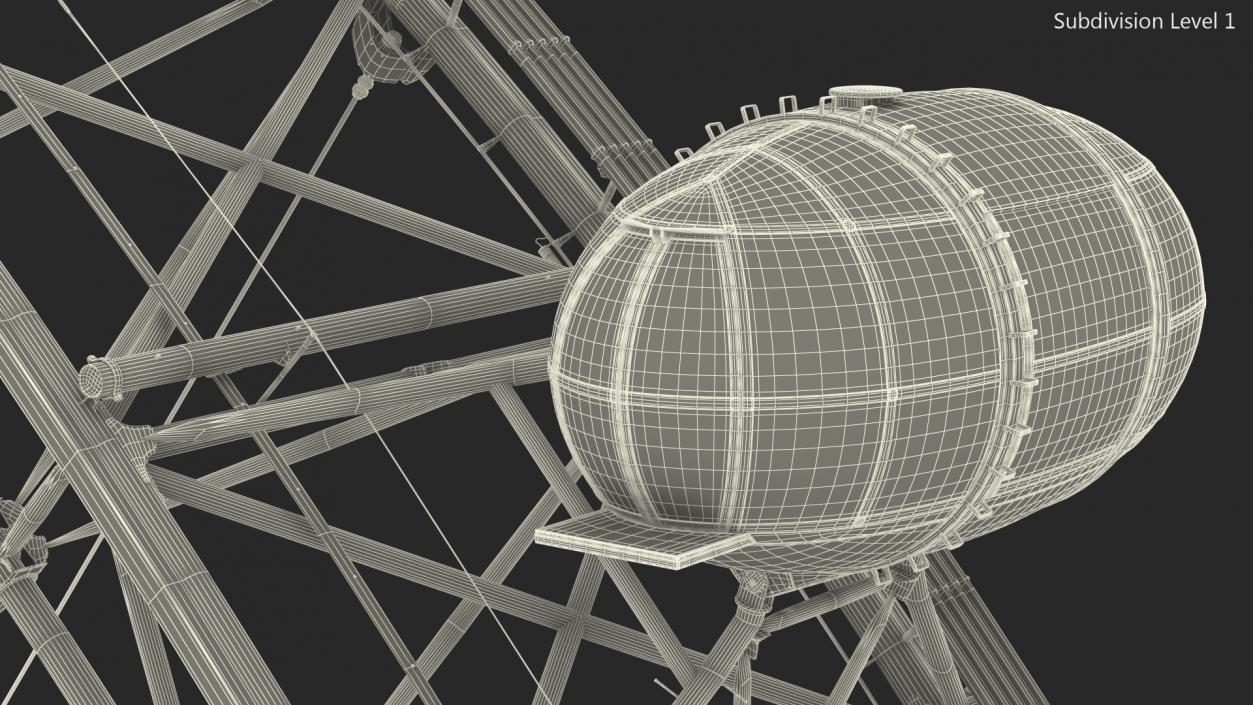 3D model Observation Ferris Wheel Rigged for Maya