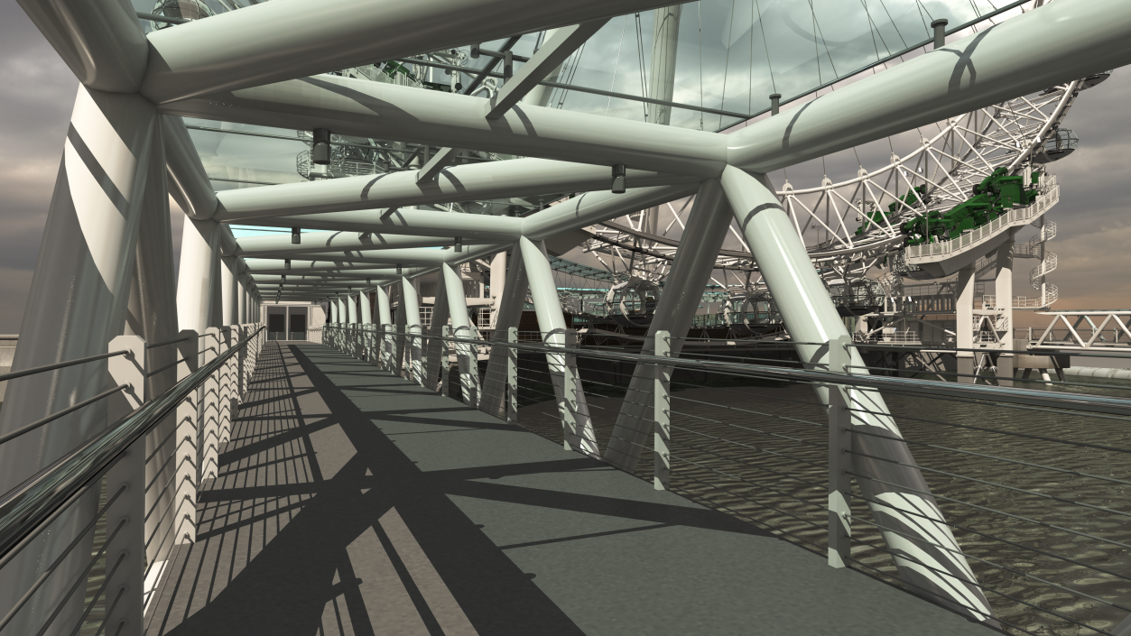 3D model Observation Ferris Wheel Rigged for Maya