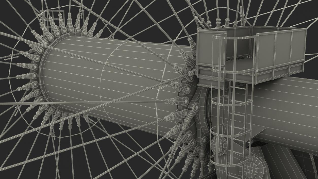 3D model Observation Ferris Wheel Rigged for Maya