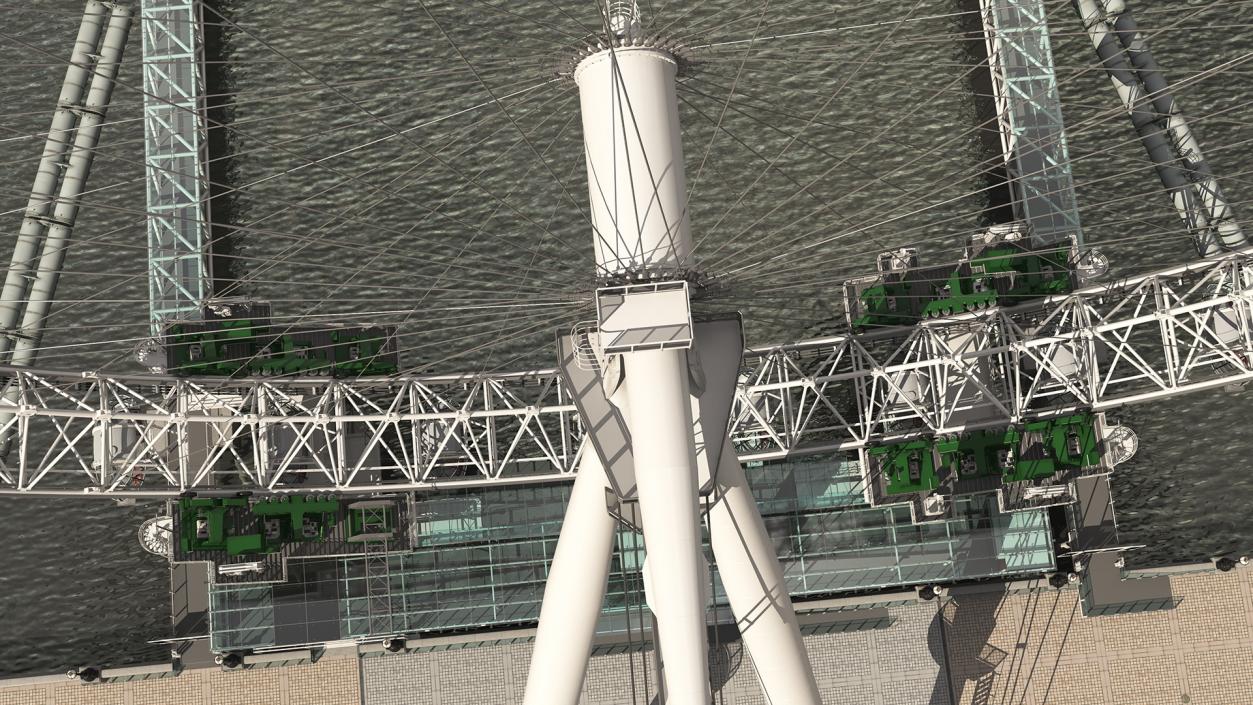 3D model Observation Ferris Wheel Rigged for Maya