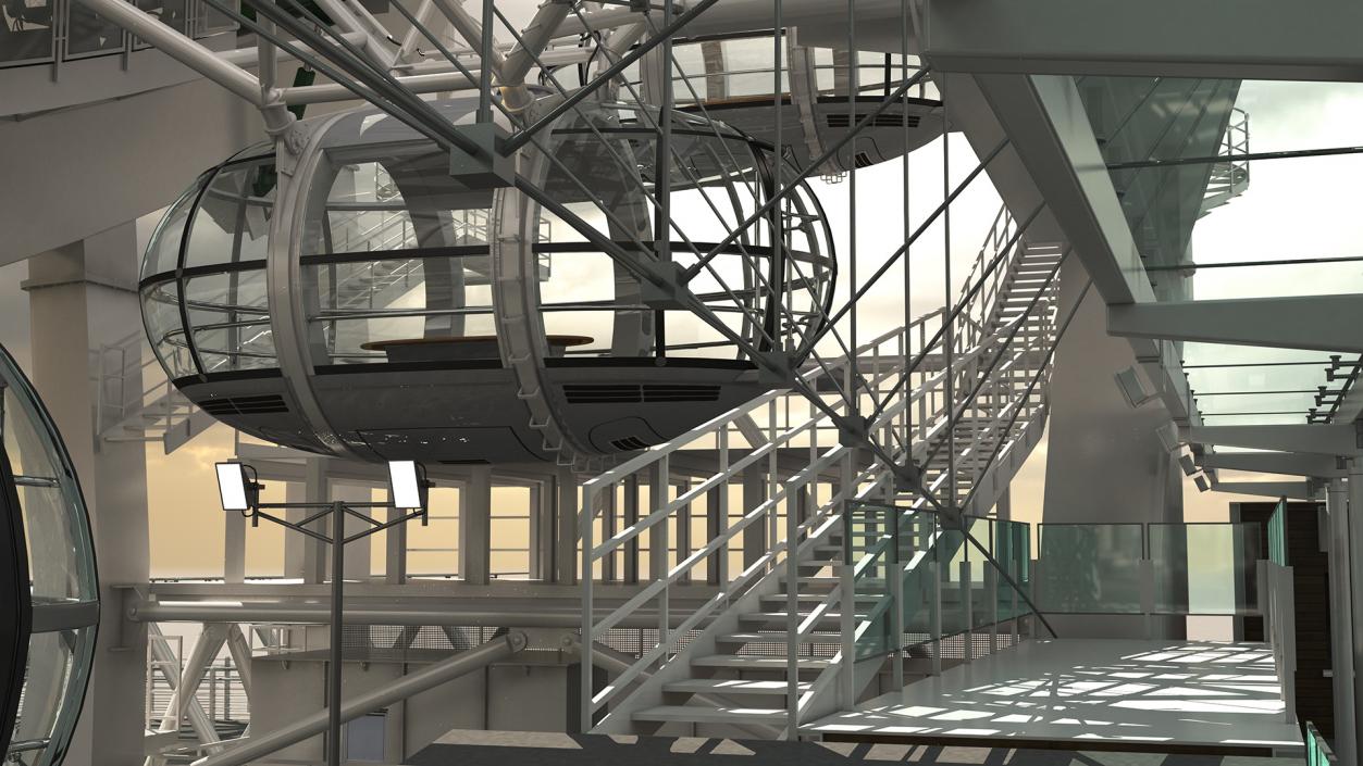 3D model Observation Ferris Wheel Rigged for Maya