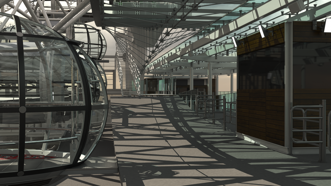 3D model Observation Ferris Wheel Rigged for Maya