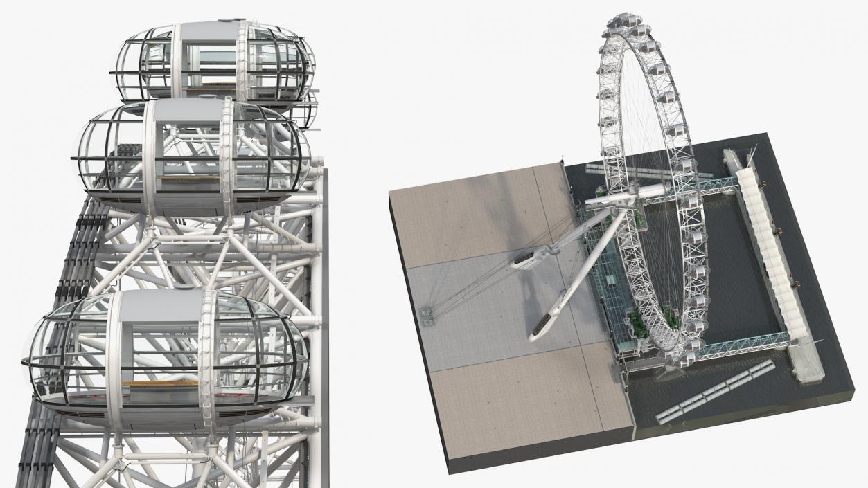 3D model Observation Ferris Wheel Rigged for Maya