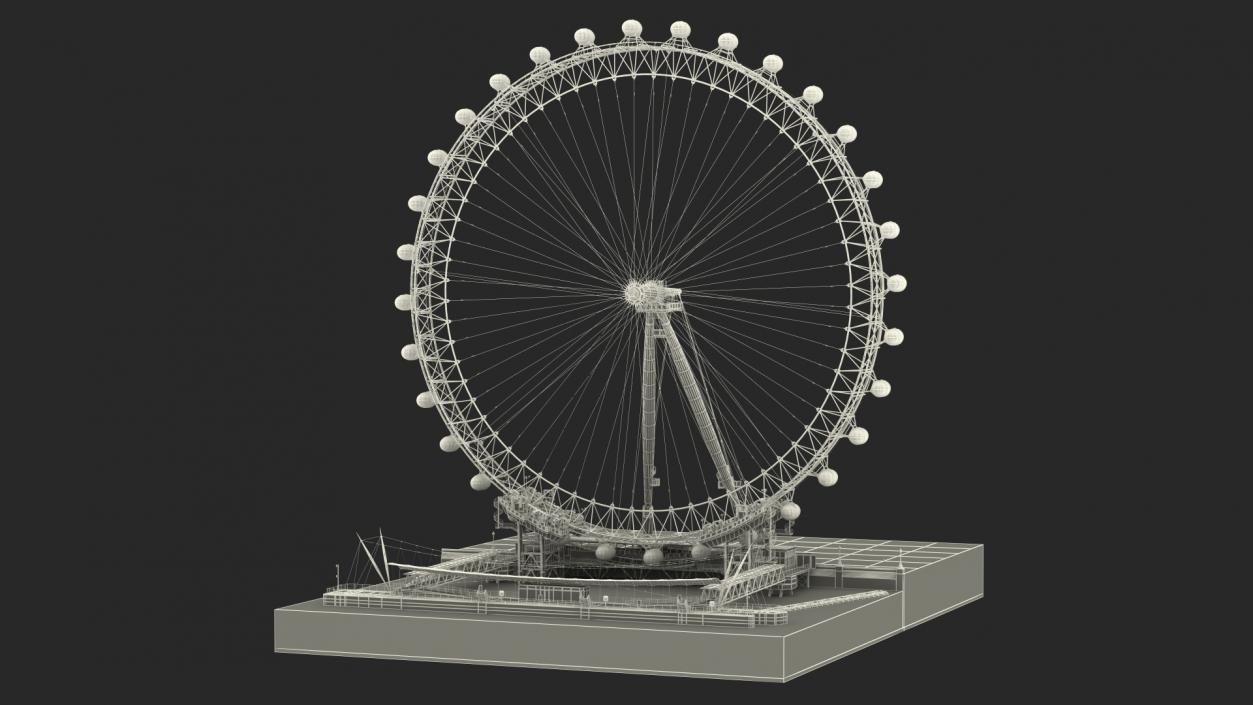 3D model Observation Ferris Wheel Rigged for Maya