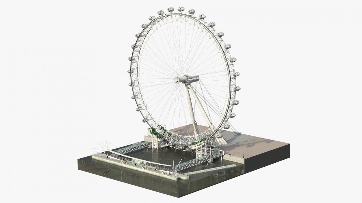 3D model Observation Ferris Wheel Rigged for Maya