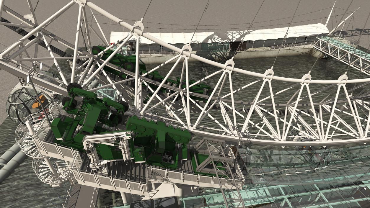 3D model Observation Ferris Wheel Rigged for Maya