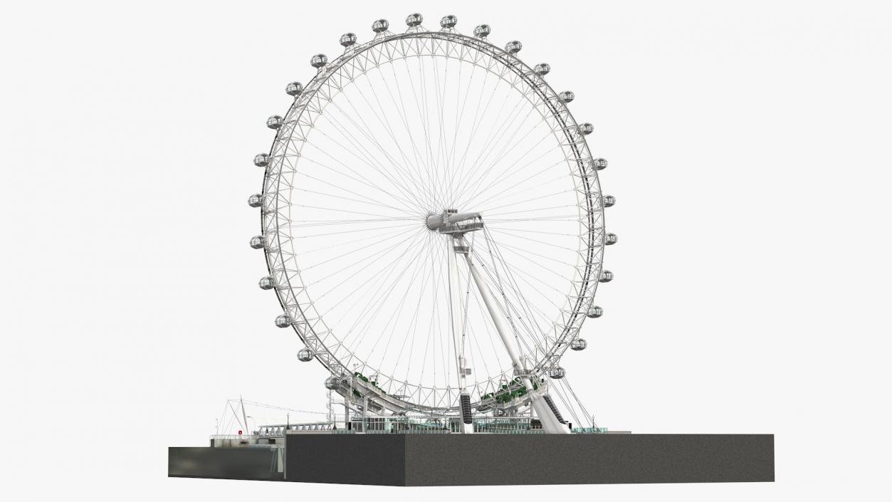 3D model Observation Ferris Wheel Rigged for Maya