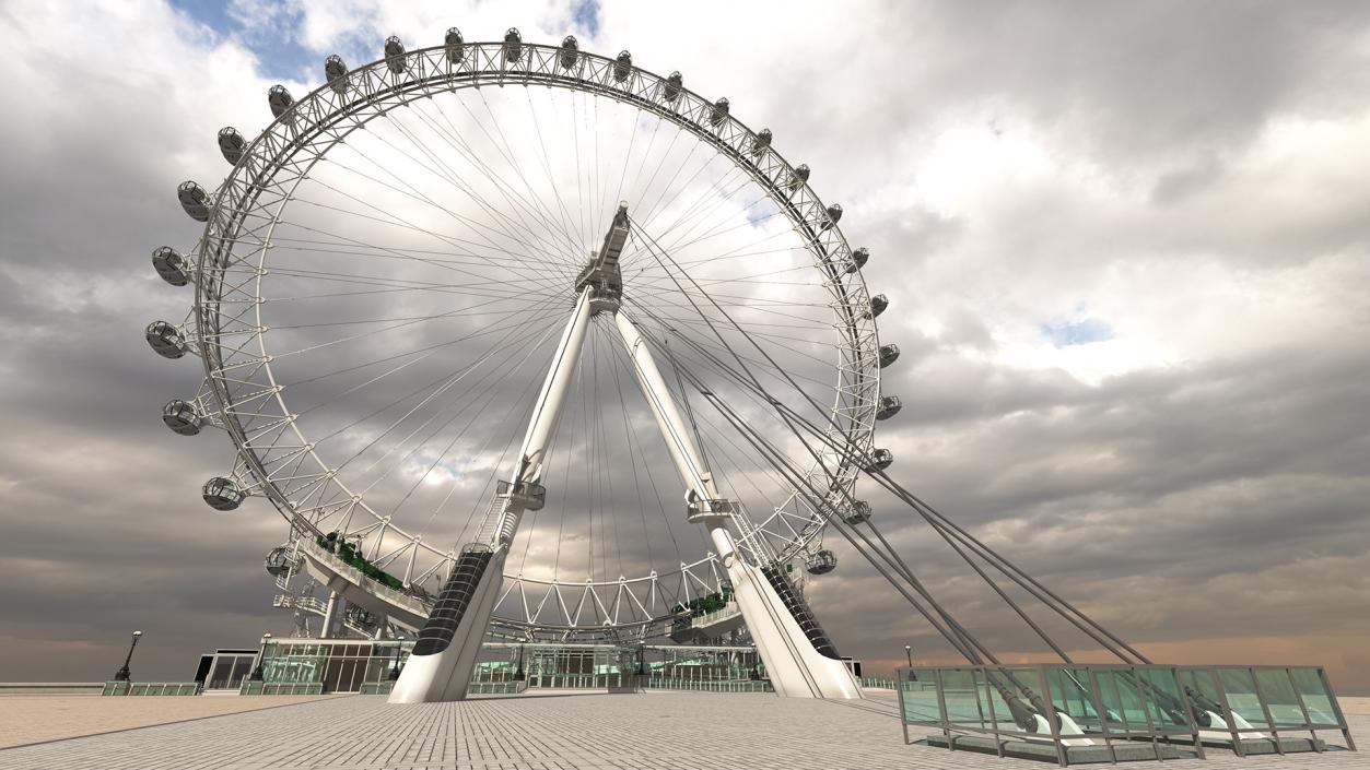 3D model Observation Ferris Wheel Rigged for Maya