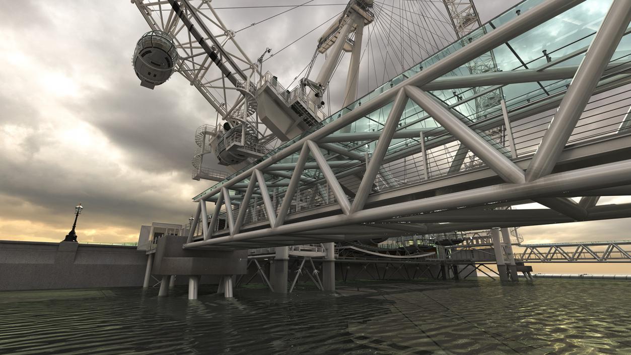 3D model Observation Ferris Wheel Rigged for Maya